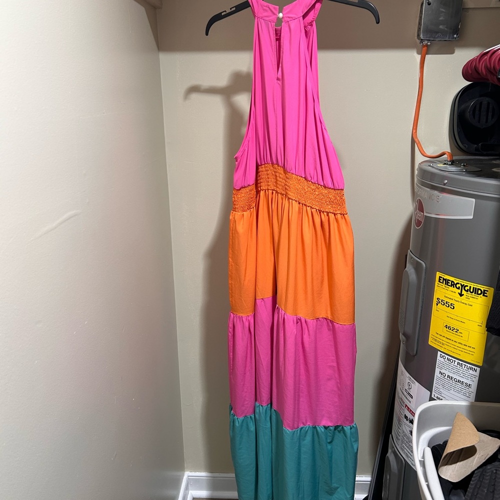 Colorful Halter Maxi Dress